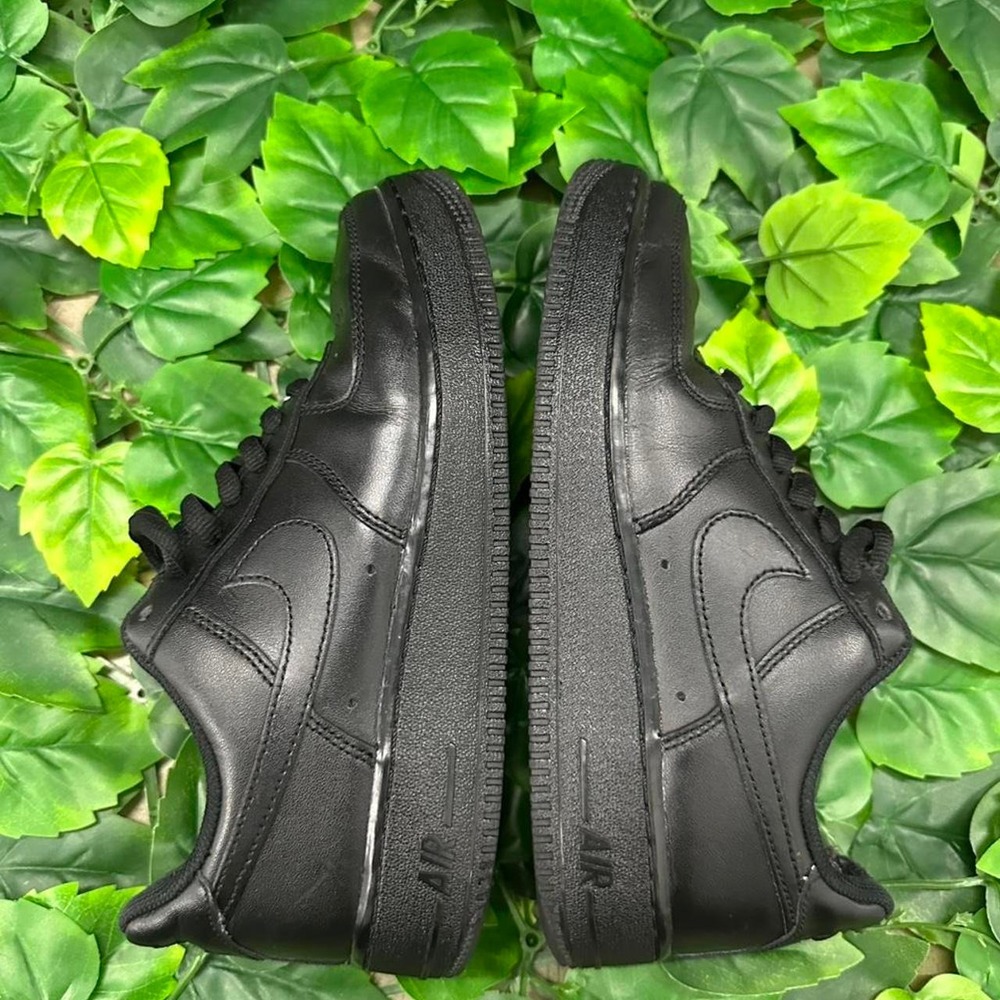 Nike Air Force 1 '07 Triple Black Leather Sneakers - Picture 5 of 8